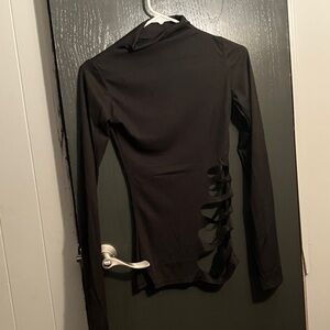Black Cut-Out Long Sleeve Top